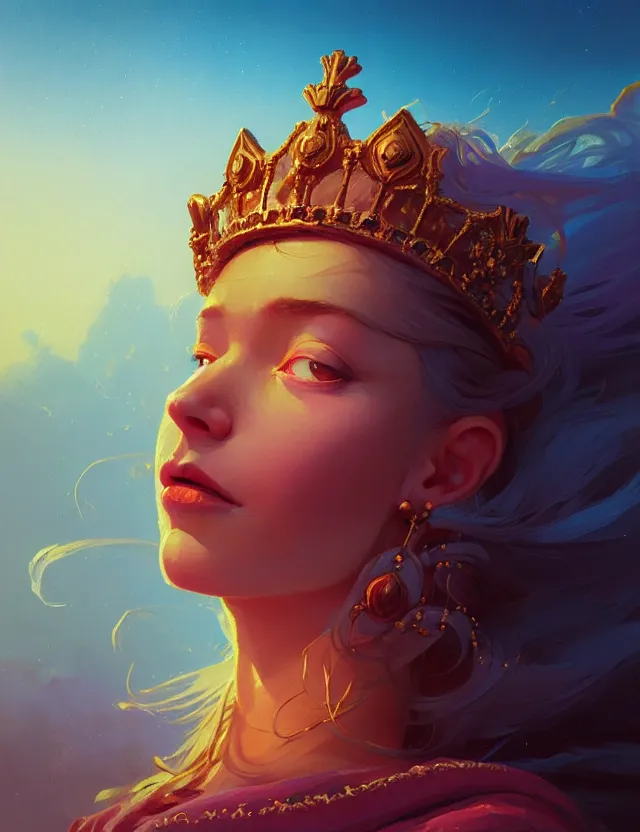 Prompt: close-up portrait of a goddess in crown, by Artem Chebokha by Anka Zhuravleva, Anato Finnstark and Alena Aenami, Angus McKie, Anton Fadeev, by Jesper Ejsing, by RHADS, Makoto Shinkai and Lois van baarle, ilya kuvshinov, rossdraws global illumination, octane render, unreal engine, cinematic counter light, high detail, octane render, 4k