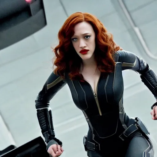 Image similar to a still of kat dennings as black widow in iron man 2 ( 2 0 1 0 )