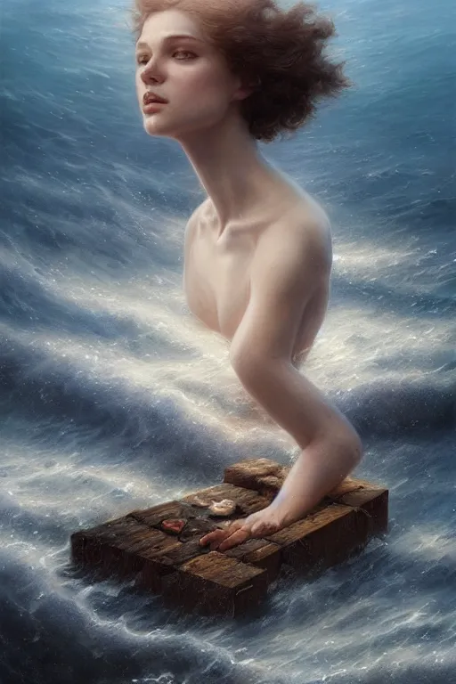 Image similar to breathtaking detailed soft painting of a plank in the sea with electrical seashells and black seahorses, ultramarine skies and burning strand, elegant, highly detailed, artstation, concept art, matte, sharp focus, art by tom bagshaw, and greg rutkowski