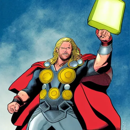 Image similar to Thor in the style of Mark Waid