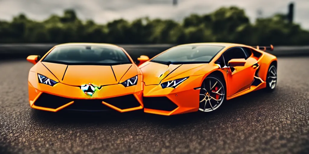 Image similar to Hot Wheels, lamborghini huracan, cinematic, 4K, HD, depth of field, bokeh.