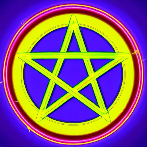 Image similar to neon pentagram , vector illustration