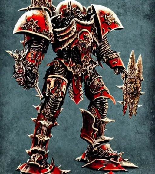 Image similar to wh 4 0 k chaos lord knight, metal couture by yuko shimizu