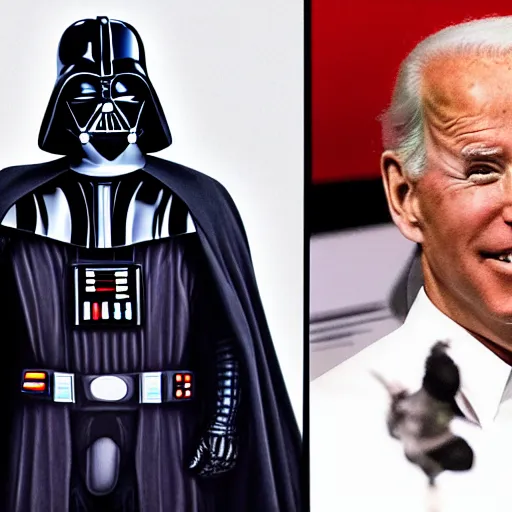 Prompt: darth vader and joe biden