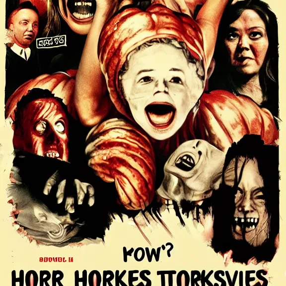 Image similar to a horror movie poster about Thanksgiving