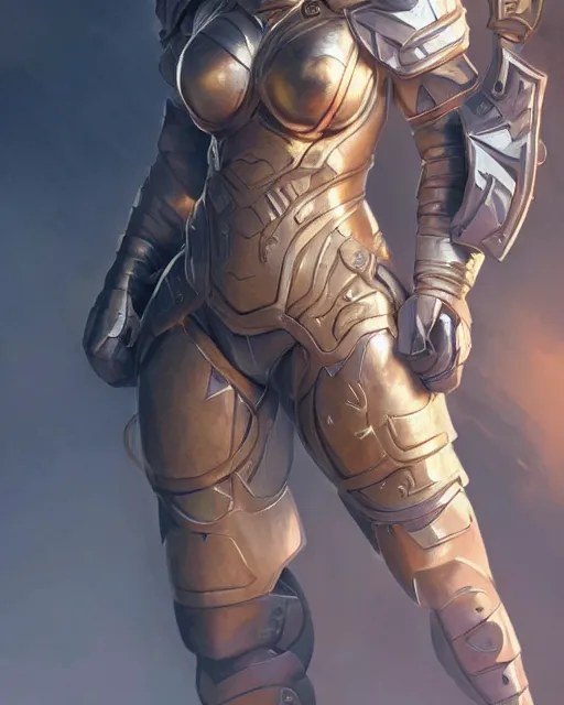 Image similar to full figure ultra realistic illustration, margot robbie as thick female bodybuilder knight zarya from overwatch smiling with closed eyes wearing thin armour, intricate, elegant, highly detailed, digital painting, artstation, concept art, smooth, sharp focus, illustration, art by artgerm and greg rutkowski and alphonse mucha