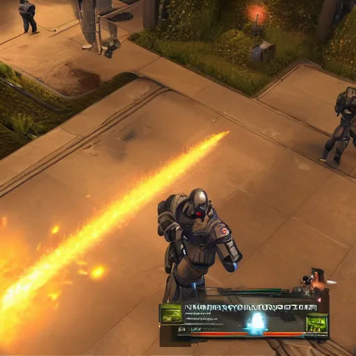 Image similar to Gameplay screenshot from XCOM 3 showing a main character, no UI, Unreal Engine 5