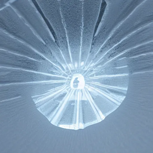 Image similar to A creature refracted through a slightly transparent frosted icesheet