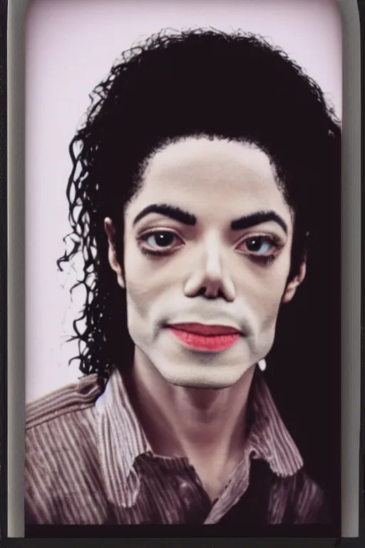 Image similar to polaroid still of pale sleeping michael jackson inside a coffin, portrait, 4k