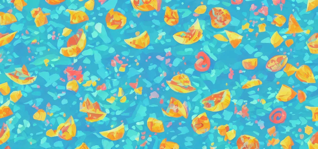 Image similar to pattern of water, zelda wind waker vibes, animal crossing vibes, summer vibes, colorful