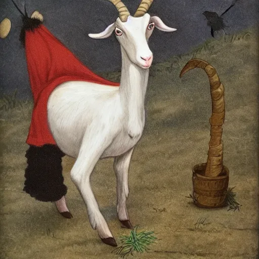 Image similar to a witch as a goat