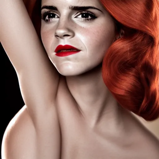 Image similar to Emma Watson as Jessica Rabbit, (Nikon, modelsociety, symmetric balance)