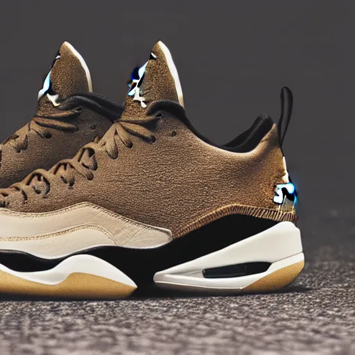 Prompt: jordan sneakers based off sand