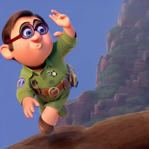 Image similar to steve carell as a pixar disney character from up ( 2 0 0 9 ), unreal engine, octane render, 3 d render, photorealistic