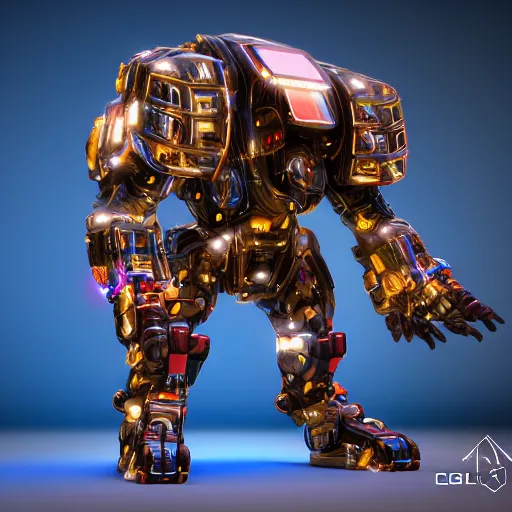 Image similar to a cybertronic bison, leds, high detail, sharp, studio, digital art, octane render, redshift, blender-hard-surface, cinema-4d, houdini-hard-surface, machin3, mx2