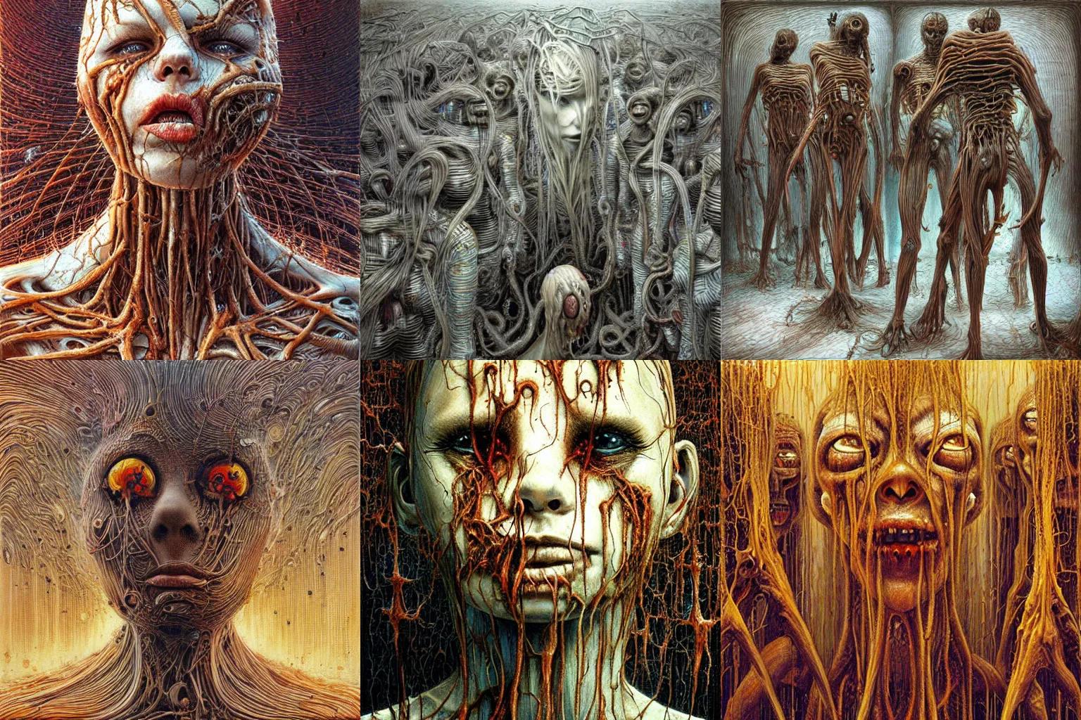 Prompt: Painting, Creative Design, Hell, Biopunk, Body horror, by Peter Gric