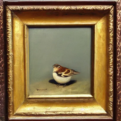 Prompt: “a sparrow, oil painting, by Velazquez”