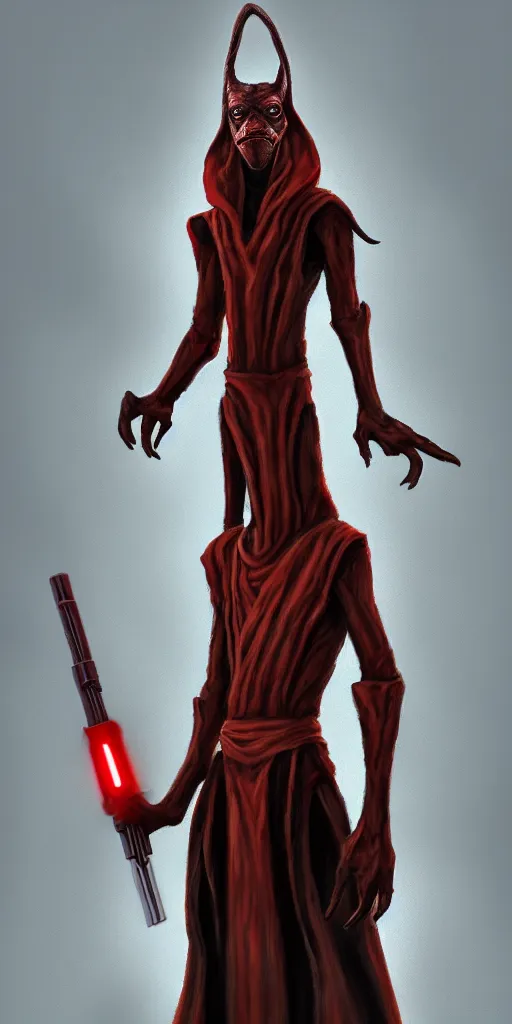 Image similar to jar jar binks as a sith lord, in the style of artstation, 4 k