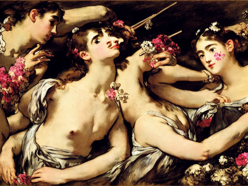 Prompt: fragrance advertising campaign by eugene delacroix, highly detailed, intricate