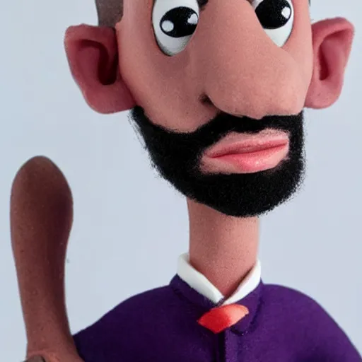 Prompt: claymation man wide head