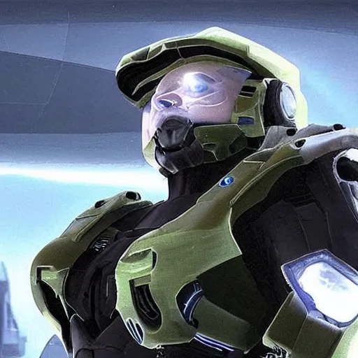 Image similar to danny devito as cortana in halo 3