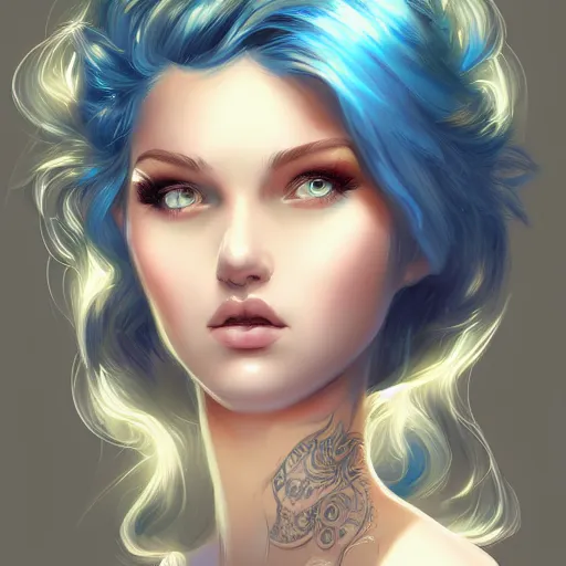 Prompt: teen girl, blue hair, gorgeous, amazing, elegant, intricate, highly detailed, digital painting, artstation, concept art, sharp focus, illustration, art by ross tran