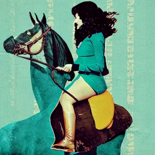 Image similar to woman on horse collage by jesse treece