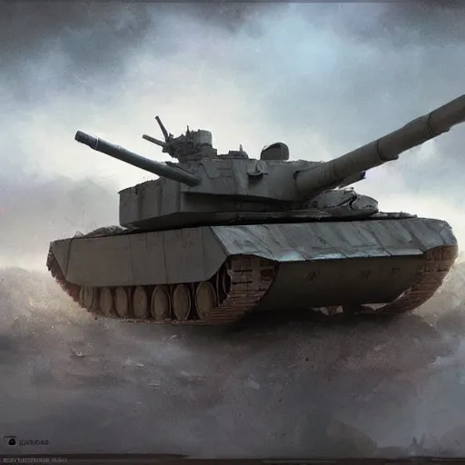 Prompt: A M1A1 Abrams tank, Magic the Gathering art, art by greg rutkowski, matte painting, trending on artstation, very detailed