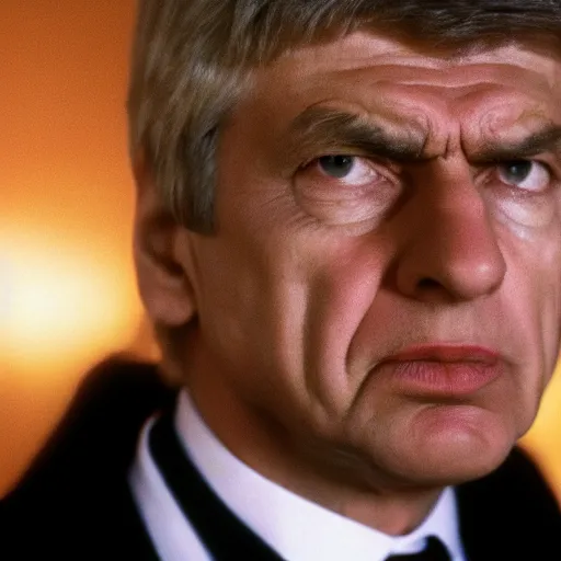 Prompt: Arsene Wenger as Scarface, cinematic, sharp focus, movie still, atmospheric, 8k,