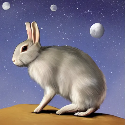 Image similar to rabbit on the moon