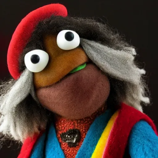 Image similar to billy preston ( 1 9 7 4 ) as a muppet. highly detailed felt. hyper real photo. 4 k.