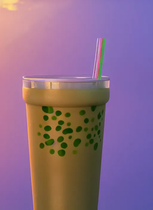 Prompt: boba tea, product shot, macro, hyper realistic, sunset, octane render, raytracing, trending on artstation, artstationhd, artstationhq, unreal engine, 4 k, 8 k