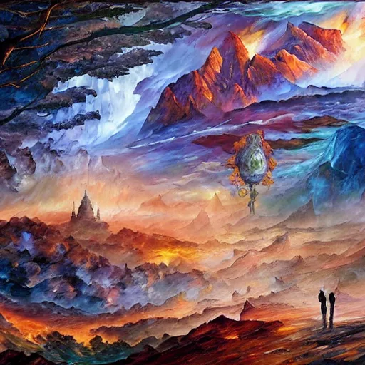 Image similar to visionary landcape by arthur adams, john stephens, charlie bowater, leonid afremov, chiho ashima, karol bak, david bates, tom chambers