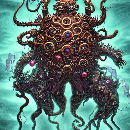 Prompt: Azathoth as a Final Fantasy VI Boss. Hyperdetailed. Behance.