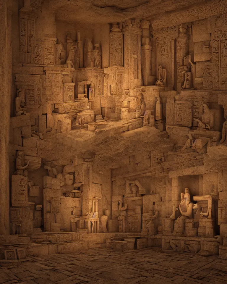 Prompt: hyperealistic monks interior ritual in architectural building of a ancient, maya, egyptian, vasco, inca, indian, ancestral, andes, everest, alps, symbology, essence, rituals, veneration, stele, ancient, lost, forgotten, volumetric lighting, redshift render, cinematic lighting, highly detailed 4 k art, by peder