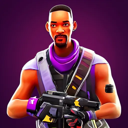 Image similar to will smith in fortnite, fortnite art style