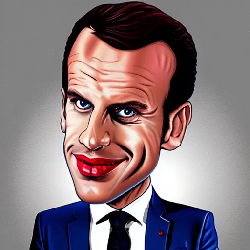 Image similar to Caricature of Emmanuel Macron in American Psycho (1999)