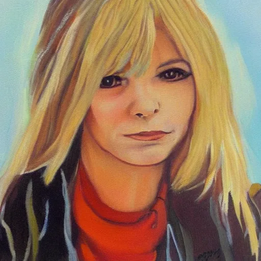 Image similar to a very beautiful portrait painting of France Gall