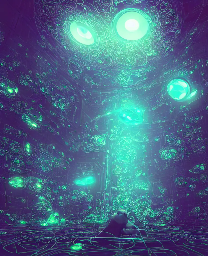 Image similar to trapped in my conscious, sky falling, look me inside of my eyes, transparent holographic being, holographic, bioluminiscent creatures, intricate artwork by beeple. octane render, trending on artstation, greg rutkowski very coherent symmetrical artwork. cinematic, hyper realism, high detail, octane render, 8 k