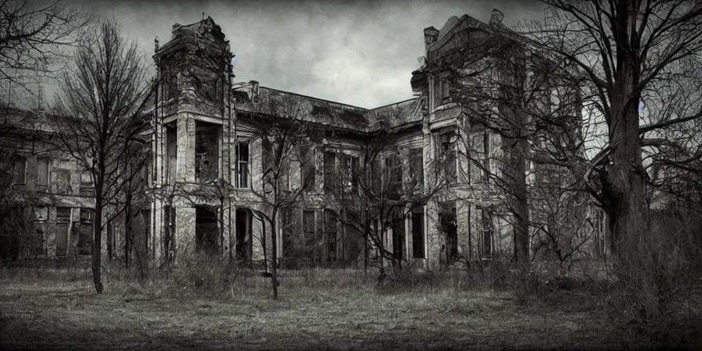 Prompt: a haunted asylum, realistic