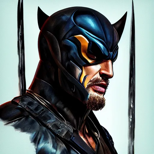 Image similar to Tom Hardy in wolverine suit Digital art 4K quality Photorealism