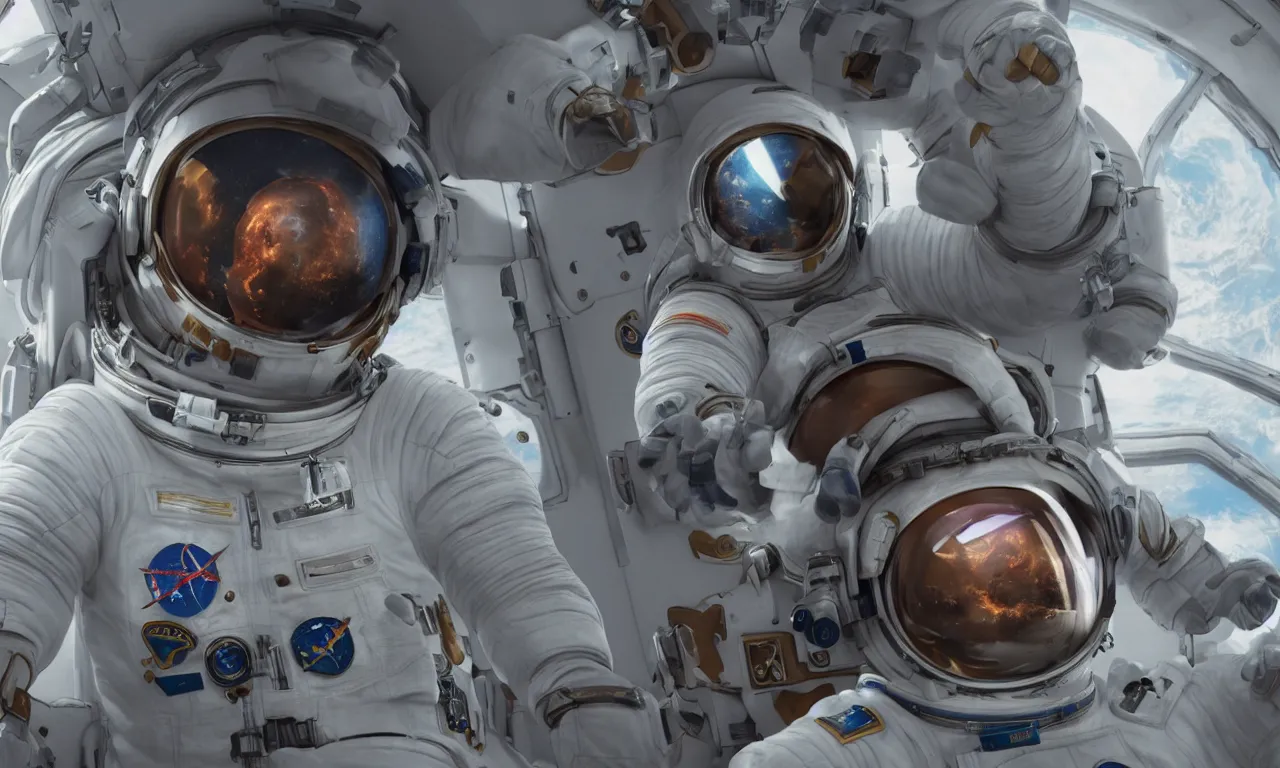 Prompt: Cosmonaut in space, trending on artstation, octane render, 8K