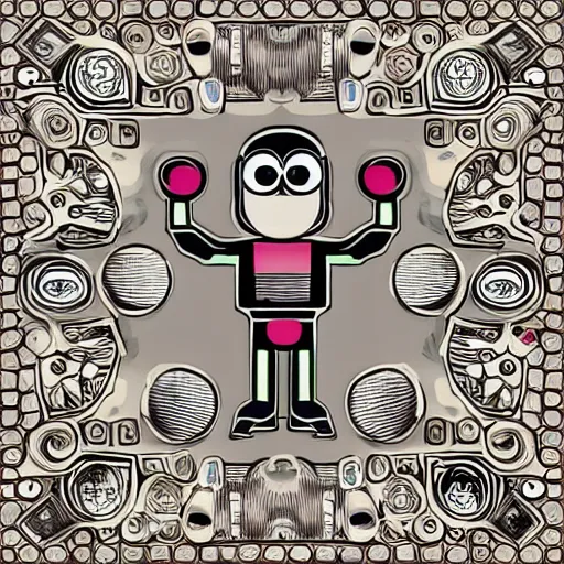 Image similar to magnet man character design, graphic art design, intricate details, studio lighting