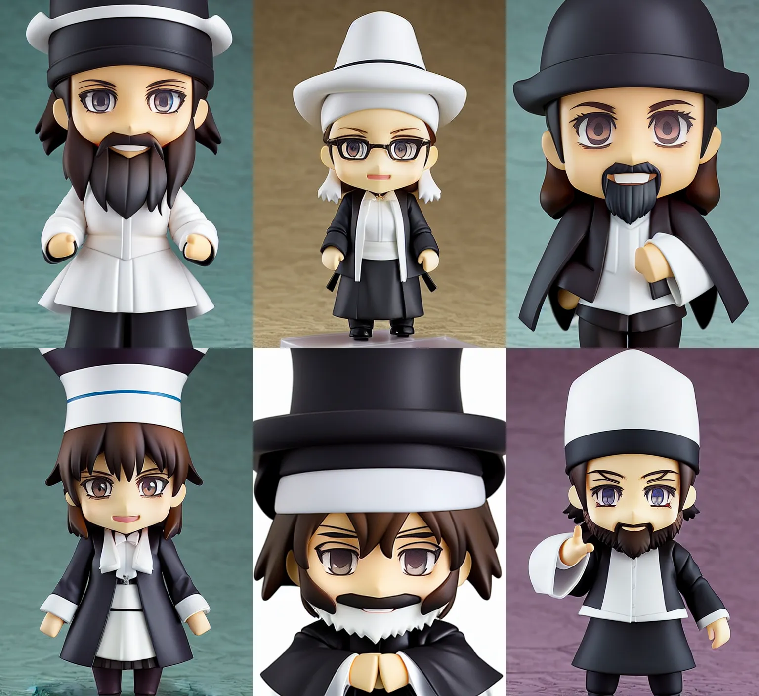 Prompt: closeup nendoroid rabbi, official product image, white studio