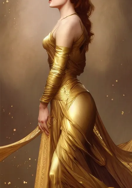 Image similar to sansa angeline jolie gessica chastain in gold, intricate, elegant, highly detailed, digital painting, artstation, concept art, smooth, sharp focus, illustration, art by artgerm and greg rutkowski and alphonse mucha and william - adolphe bouguereau