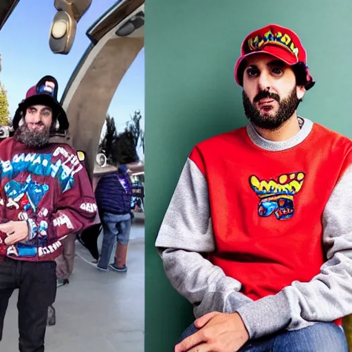 Prompt: ethan klein wearing teddy fresh