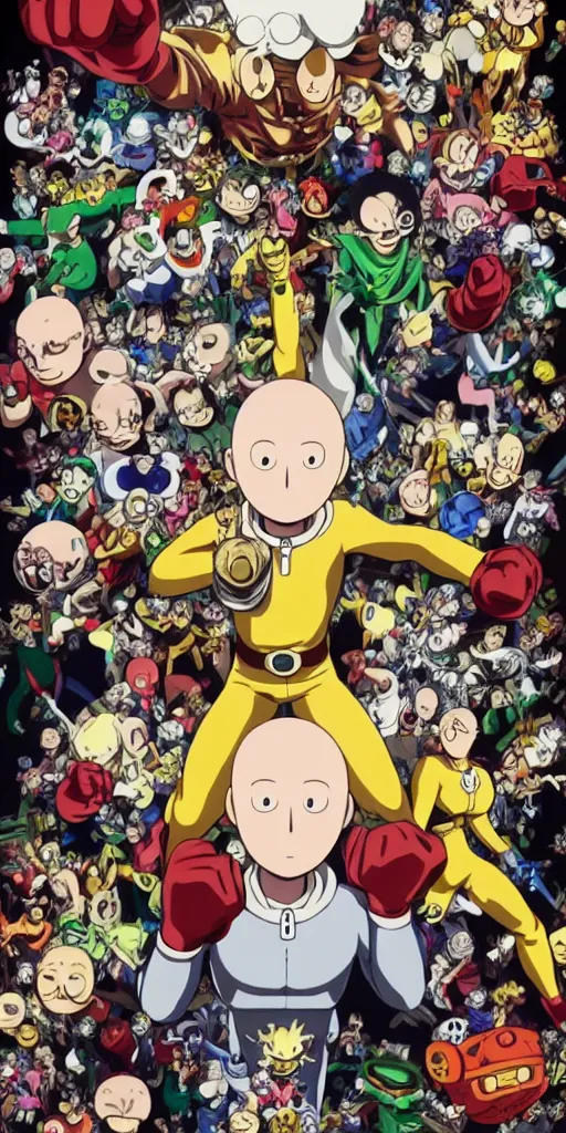 Movie poster of One Punch Man, Highly Detailed,, Stable Diffusion