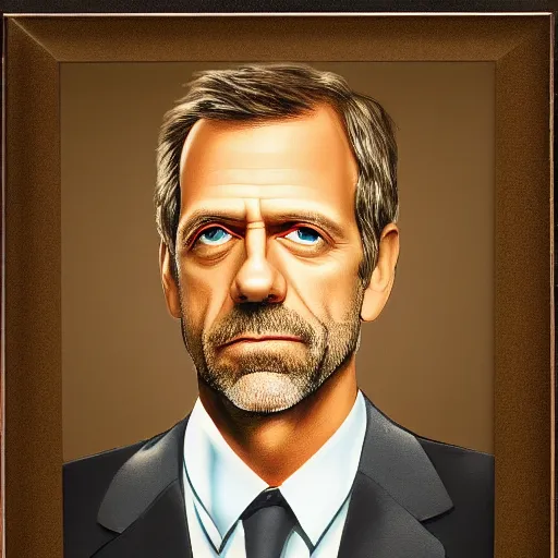 Prompt: Dr. House staring at the camera, portrait