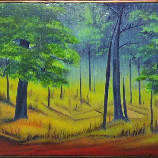 Prompt: forest landscape painting by ridgway - n 4
