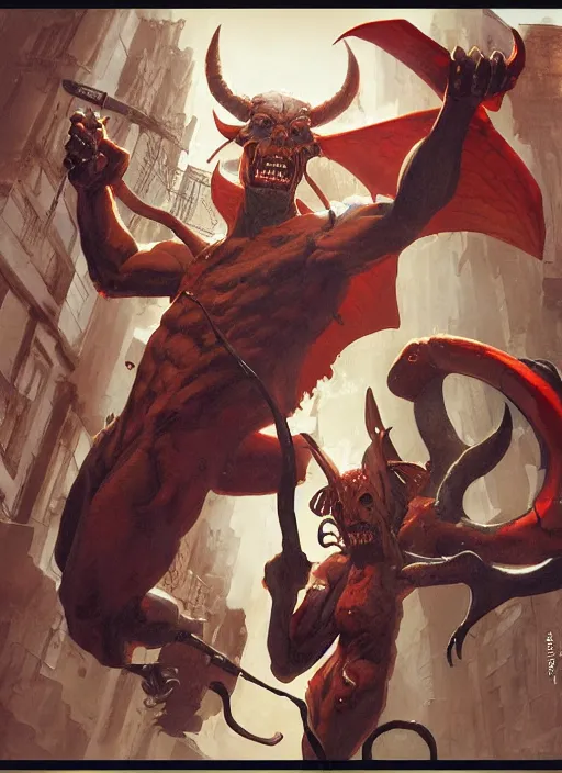 Prompt: demon holding a sign with the word ALEX written on it by artgerm and Craig Mullins, James Jean, Andrey Ryabovichev, Mark Simonetti and Peter Morbacher 16k